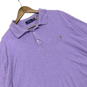 Polo Ralph Lauren Mens 2XLT Purple Heather Jersey Cotton Short Sleeve Polo Shirt